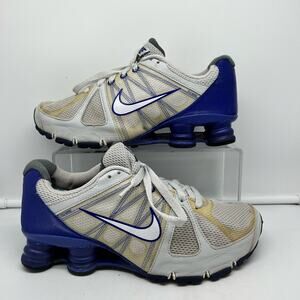 Nike Shoes Womens 7.5 Shox Agent Running  Flywire 438683-014 White Blue